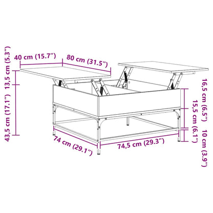 Soffbord Svart 80x80x45 cm metall