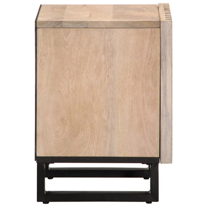 Sängbord 2 st 40x34x46 cm massivt blekt mangoträ