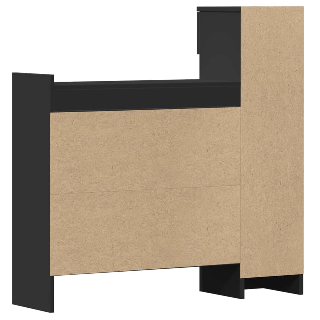 Skoställ Svart Skoskåp 100,5x28x100 cm