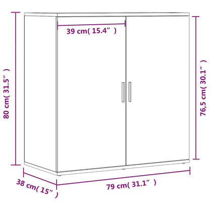 Skänk Svart 79x38x80 cm