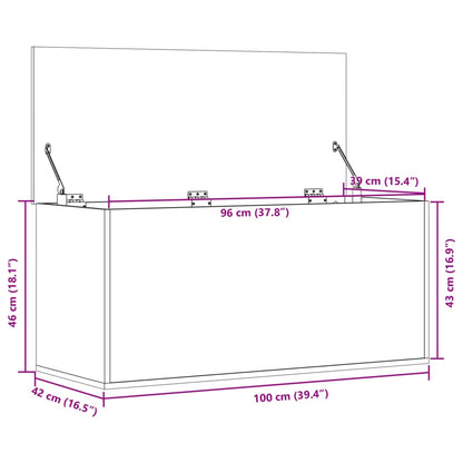 Förvaringsbänk Förvaringslåda Brun Ek 100x42x46 cm