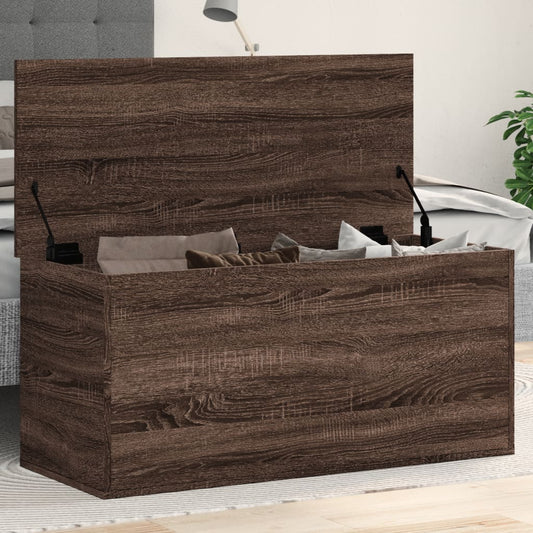 Förvaringsbänk Förvaringslåda Brun Ek 100x42x46 cm