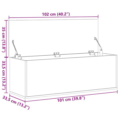 Förvaringskista Vit 102x35x35 cm