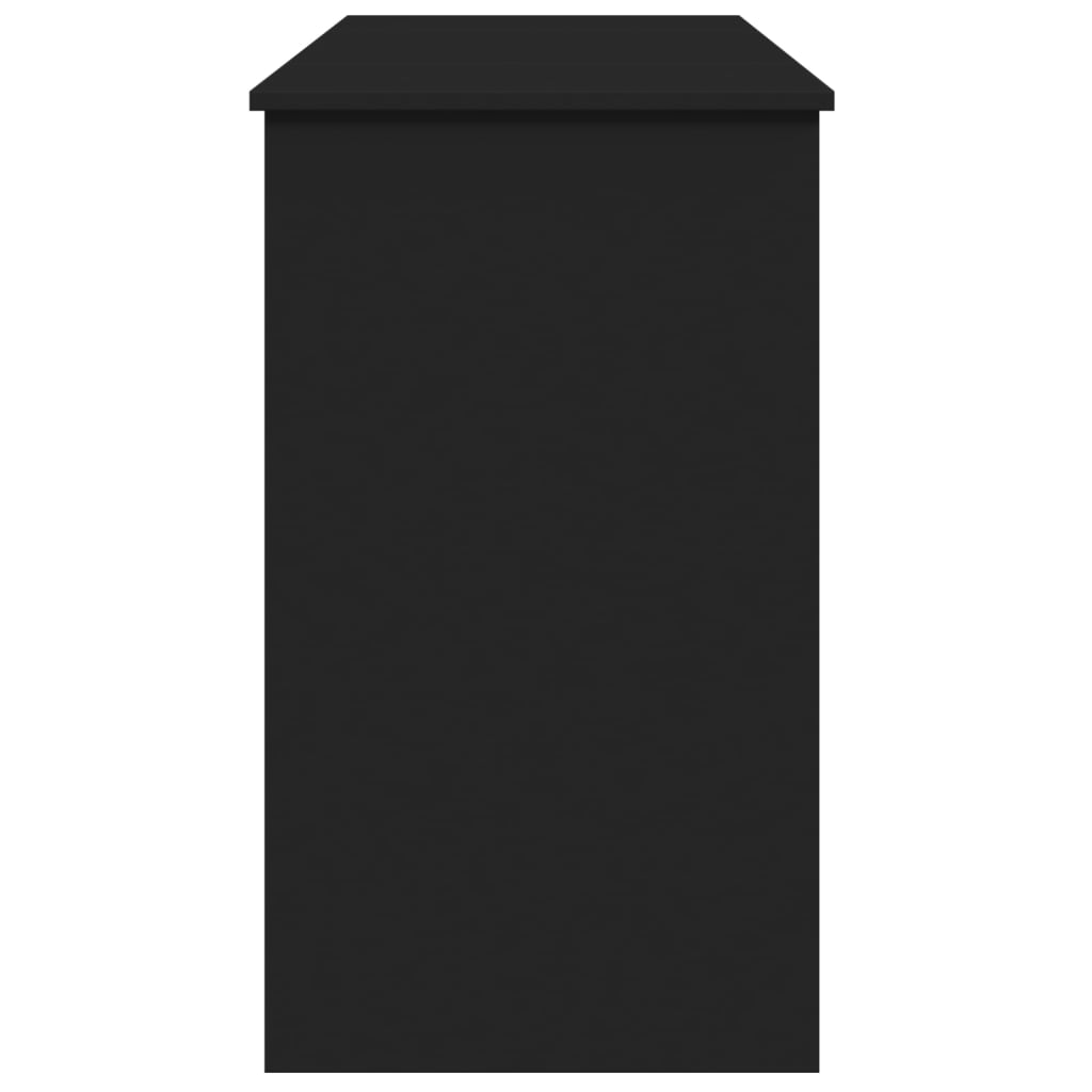 Sminkbord med spegel Svart 100x45x76 cm