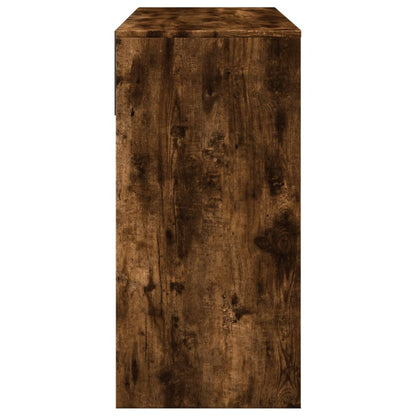 Sminkbord med spegel Rökfärgad Ek 80x39x80 cm