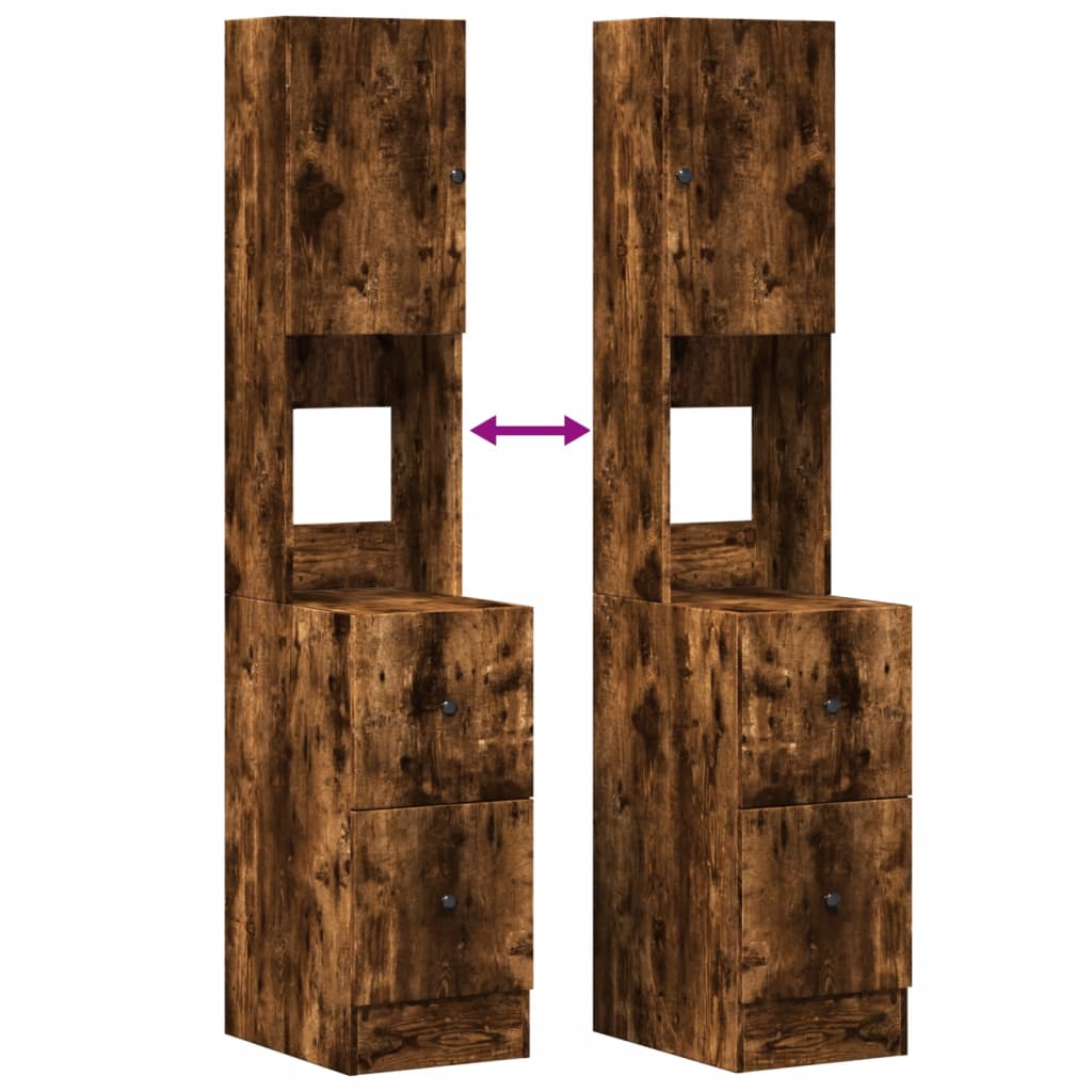 Köksinredning Köksskåp Rökfärgad Ek 35x50x180 cm