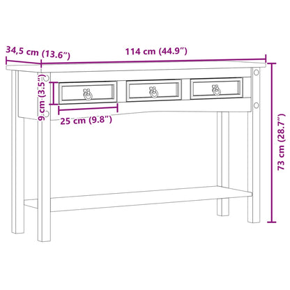 Avlastningsbord Konsollbord Trä Corona 114x34,5x73 cm massiv furu