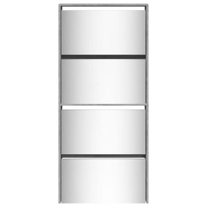 Skoställ Sonoma Grå Skoskåp med spegel 4 skåp 63x17x134 cm