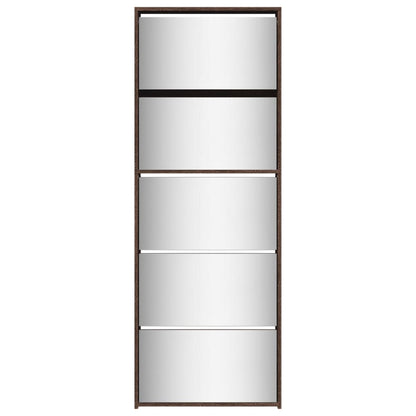 Skoställ DIV. Skoskåp med spegel 5 skåp 63x17x169,5 cm