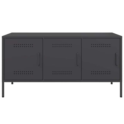 TV-skåp svart 100,5x39x50,5 cm stål