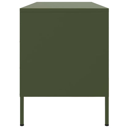 TV-skåp olivgrön 100,5x39x50,5 cm stål