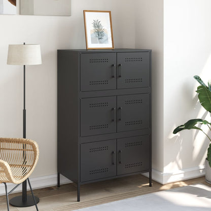 Skåp DIV. Svart 68x39x113 cm stål