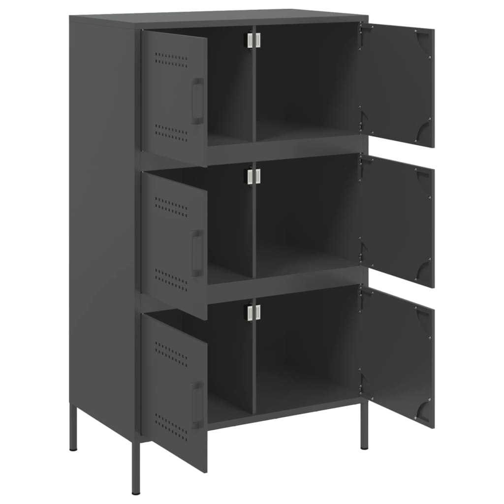 Skåp DIV. Svart 68x39x113 cm stål