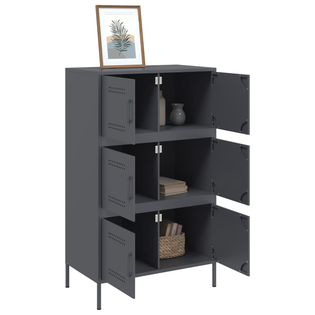 Skåp DIV. antracit 68x39x113 cm stål