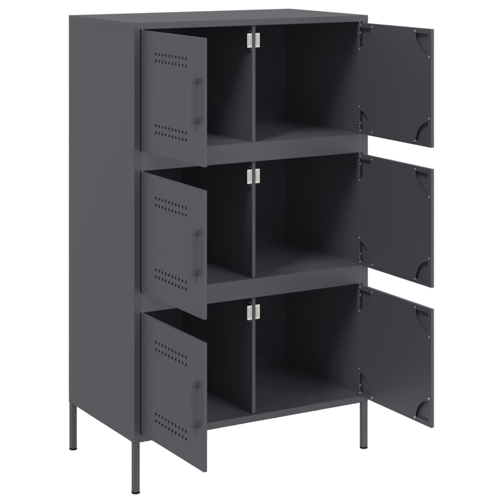 Skåp DIV. antracit 68x39x113 cm stål