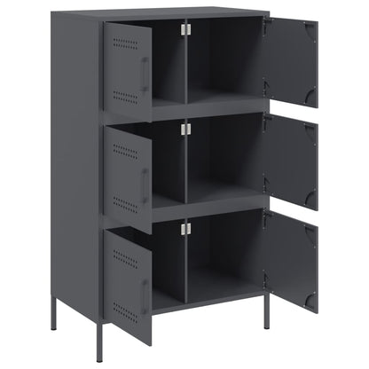 Skåp DIV. antracit 68x39x113 cm stål