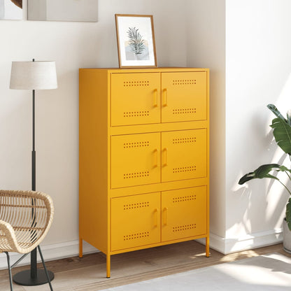 Skåp DIV. senapsgul 68x39x113 cm stål
