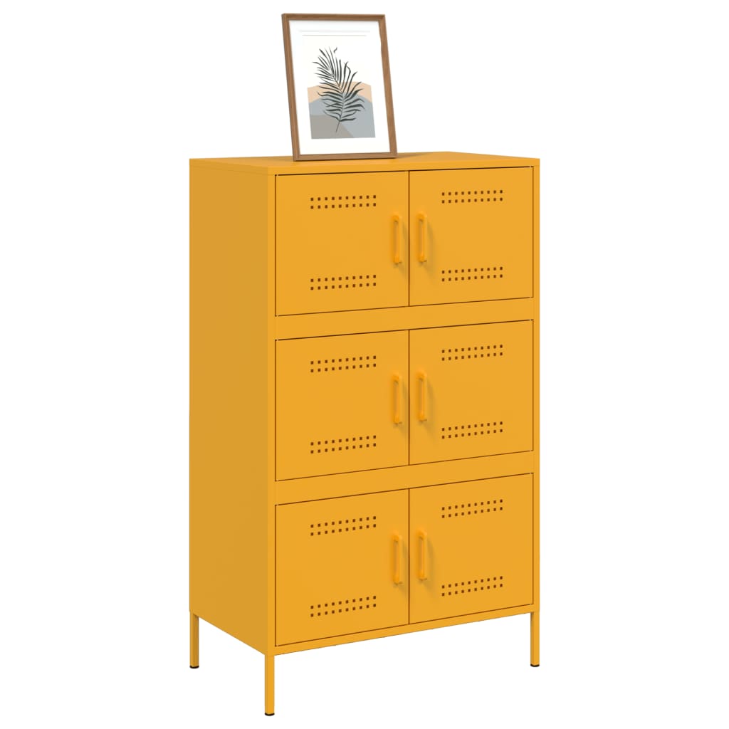Skåp DIV. senapsgul 68x39x113 cm stål