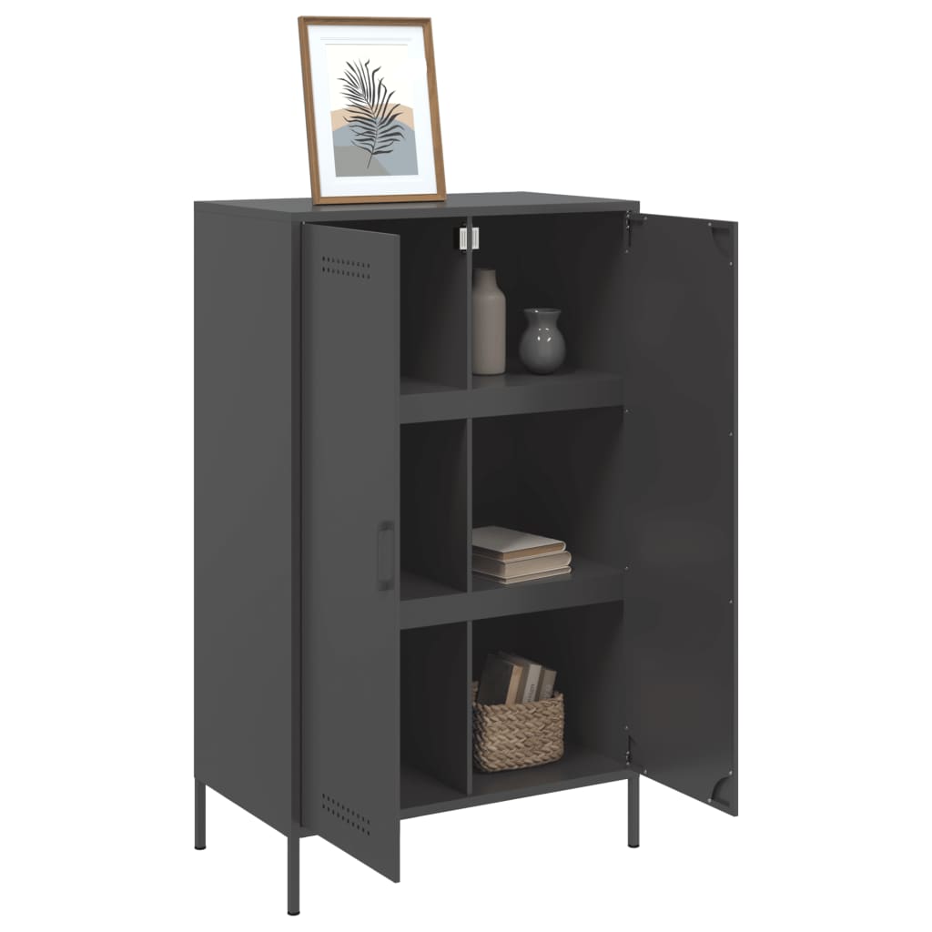 Skåp DIV. Svart 68x39x113 cm stål