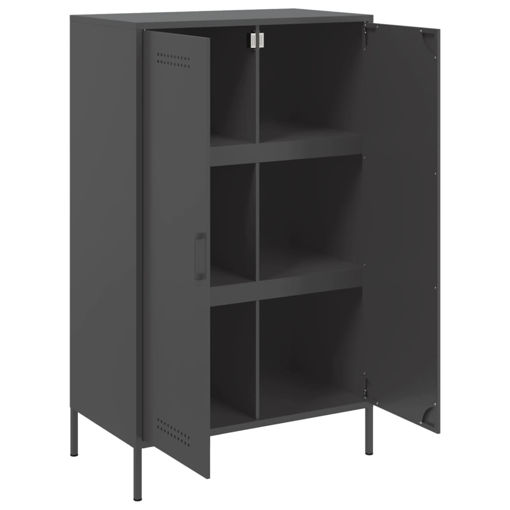 Skåp DIV. Svart 68x39x113 cm stål