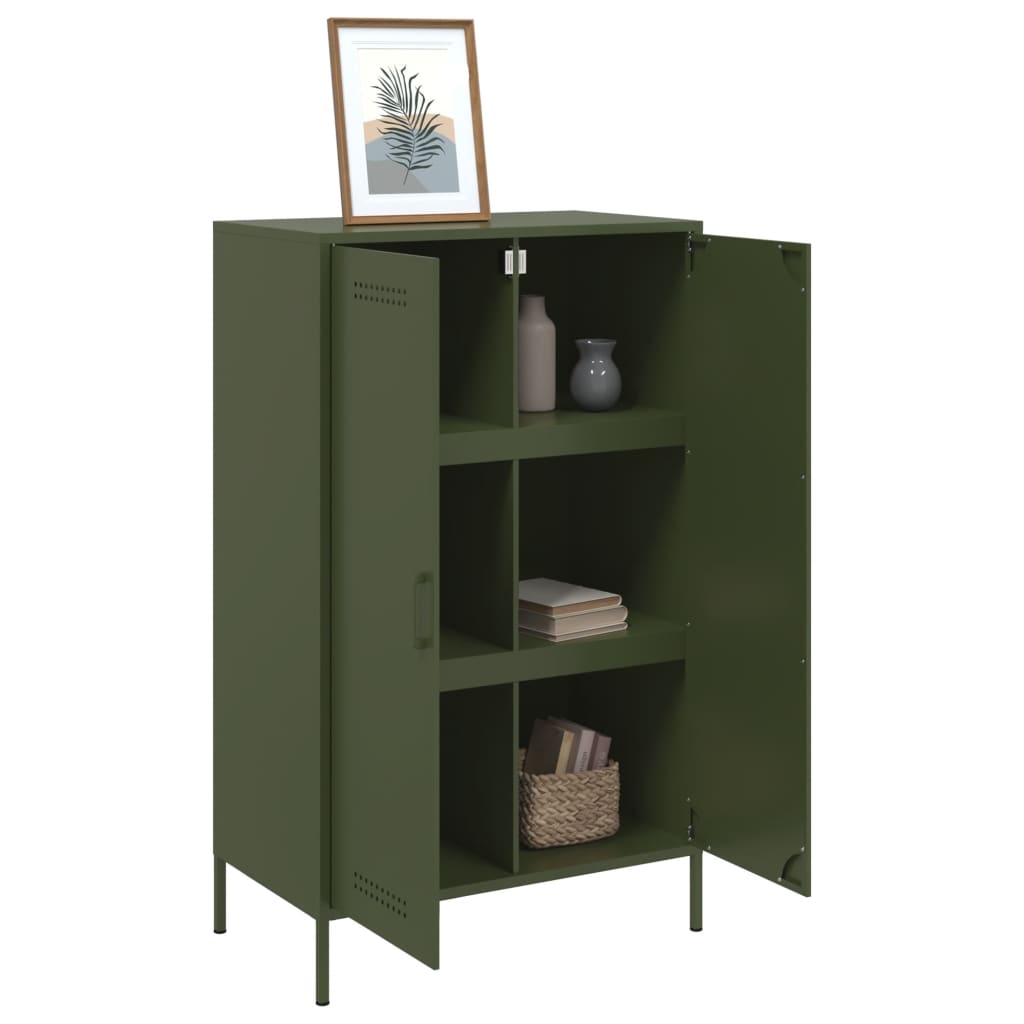 Skåp DIV. olivgrön 68x39x113 cm stål
