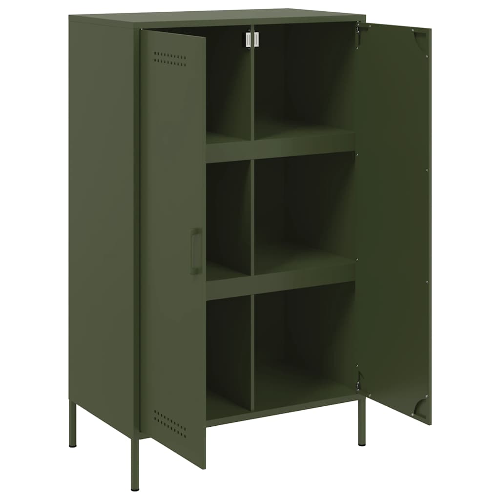Skåp DIV. olivgrön 68x39x113 cm stål