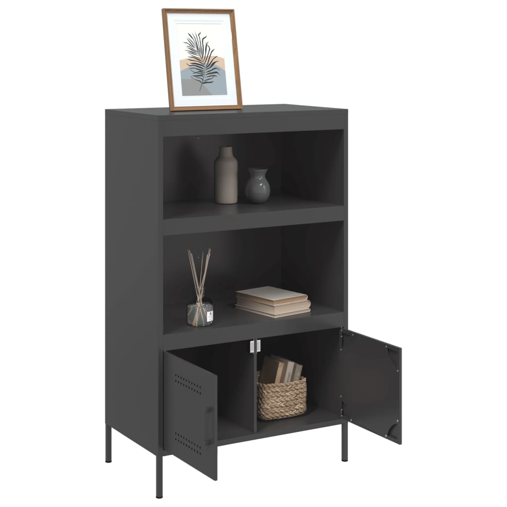 Skåp DIV. Svart 68x39x113 cm stål