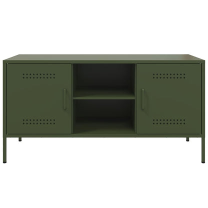 TV-Möbel DIV. TV-Skåp olivgrön 100,5x39x50,5 cm stål