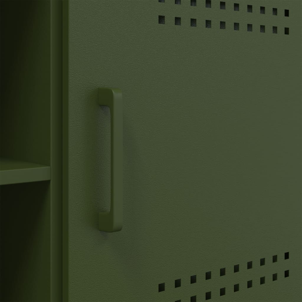 TV-Möbel DIV. TV-Skåp olivgrön 100,5x39x50,5 cm stål