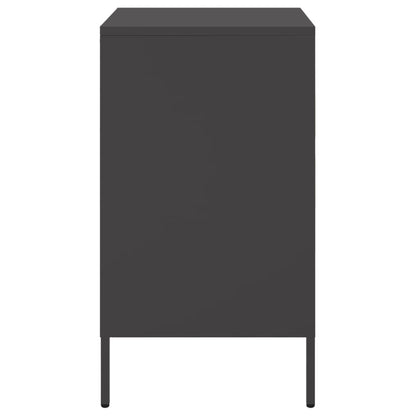 Sängbord 2 st svart 36x39x68 cm stål