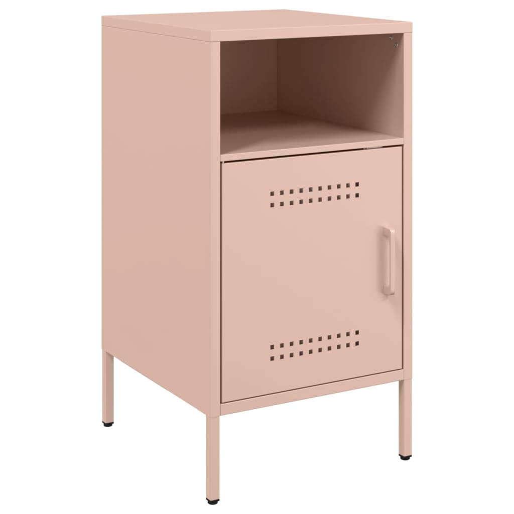 Sängbord 2 st rosa 36x39x68 cm stål