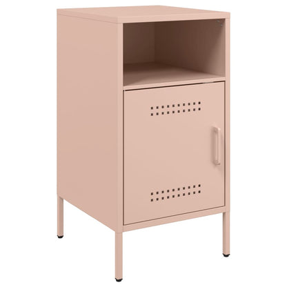 Sängbord 2 st rosa 36x39x68 cm stål