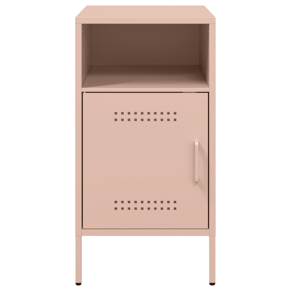 Sängbord 2 st rosa 36x39x68 cm stål