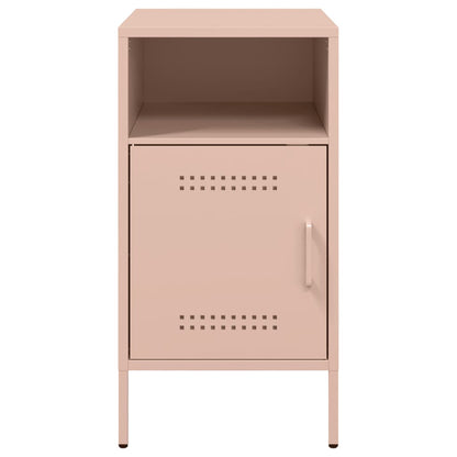 Sängbord 2 st rosa 36x39x68 cm stål