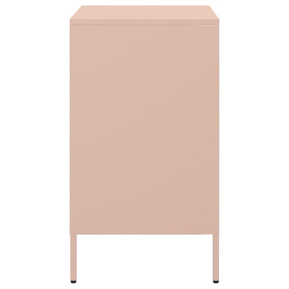 Sängbord 2 st rosa 36x39x68 cm stål