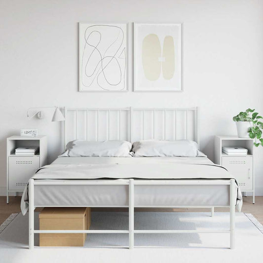 Sängbord 2 st vit 36x39x68 cm stål