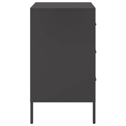 Sängbord 2 st svart 36x39x68 cm stål