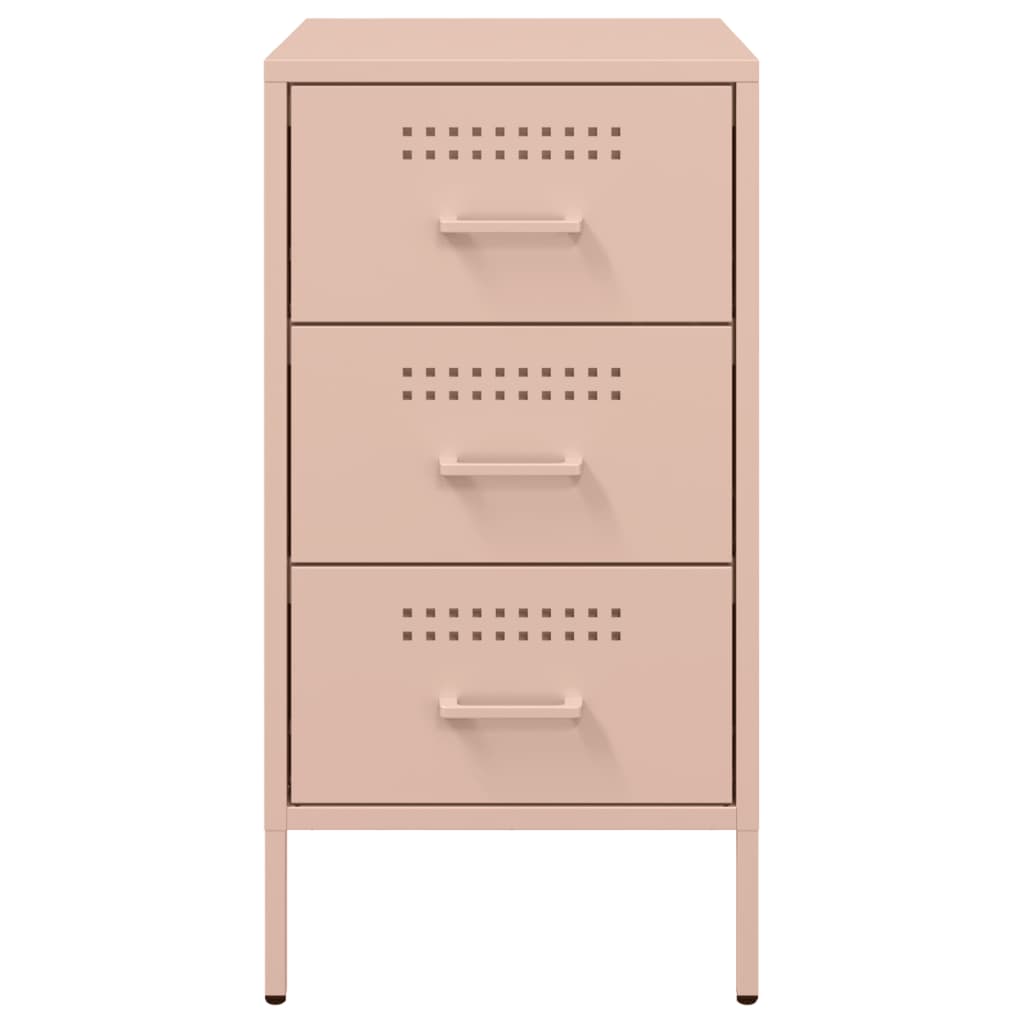 Sängbord 2 st rosa 36x39x68 cm stål