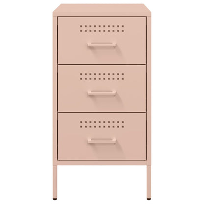Sängbord 2 st rosa 36x39x68 cm stål