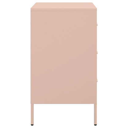 Sängbord 2 st rosa 36x39x68 cm stål