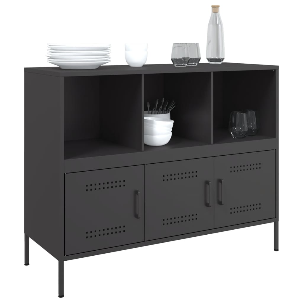 Skåp Svart 100,5x39x79 cm stål