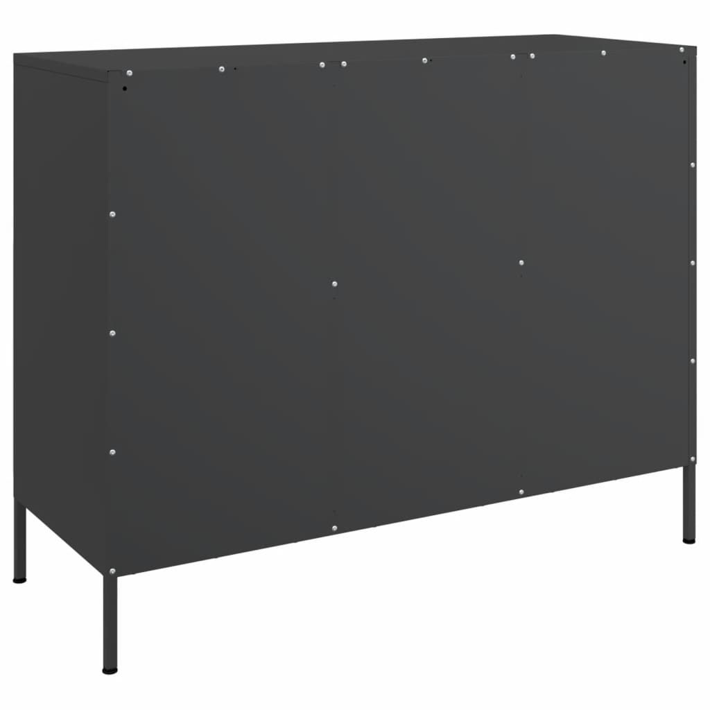 Skåp Svart 100,5x39x79 cm stål