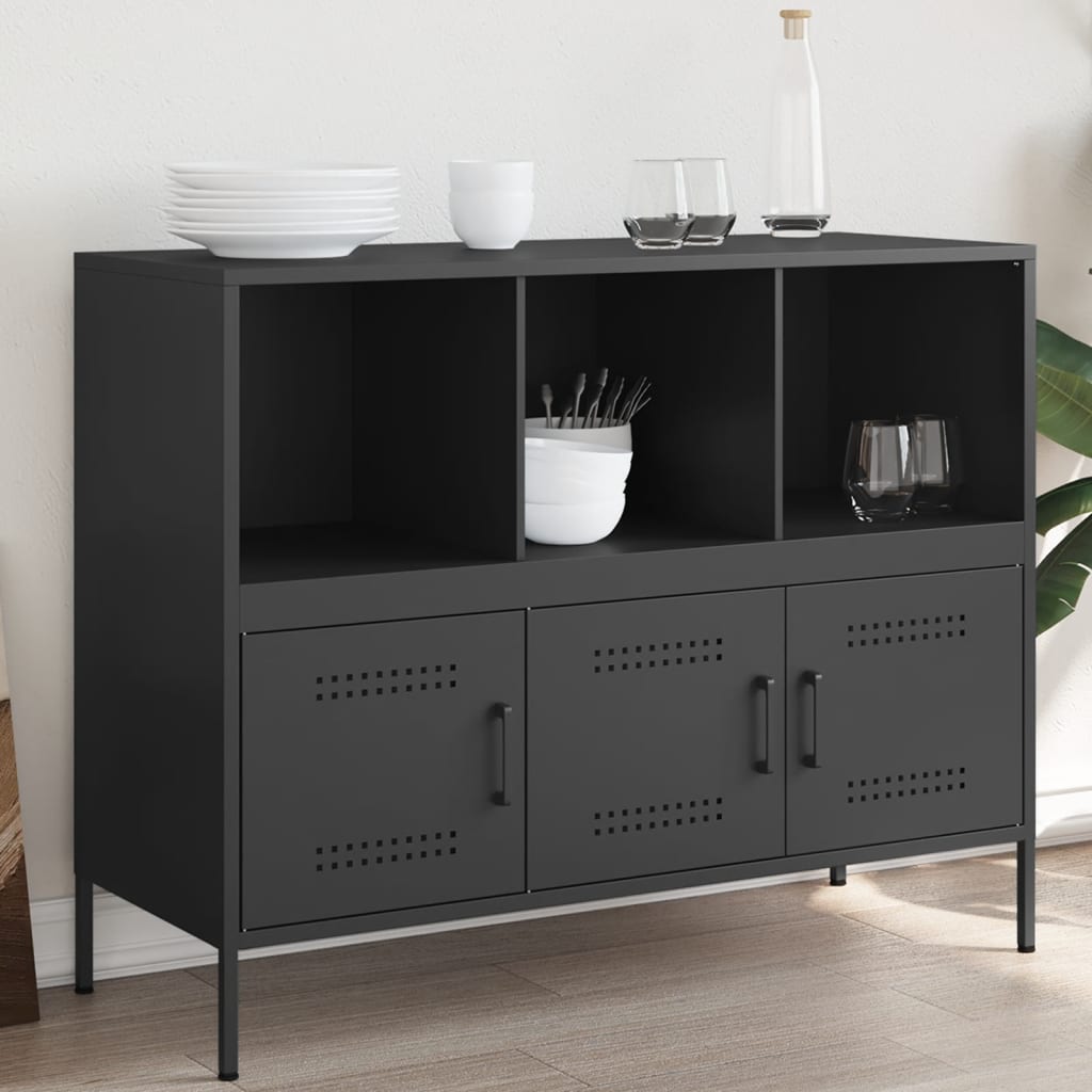 Skåp Svart 100,5x39x79 cm stål