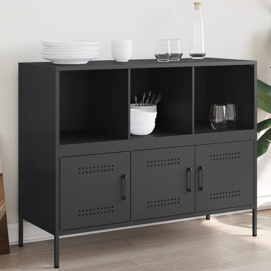 Skåp Svart 100,5x39x79 cm stål