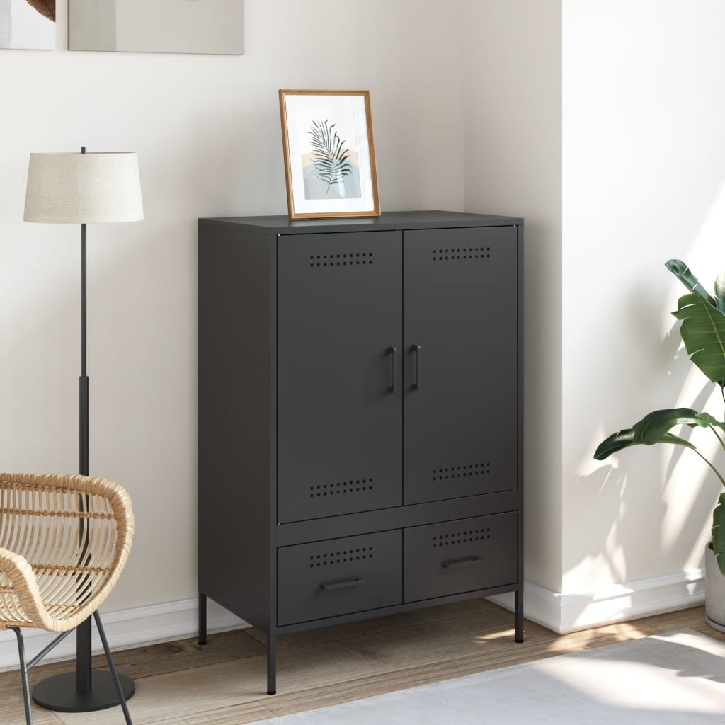 Skåp DIV. Svart 68x39x101,5 cm stål