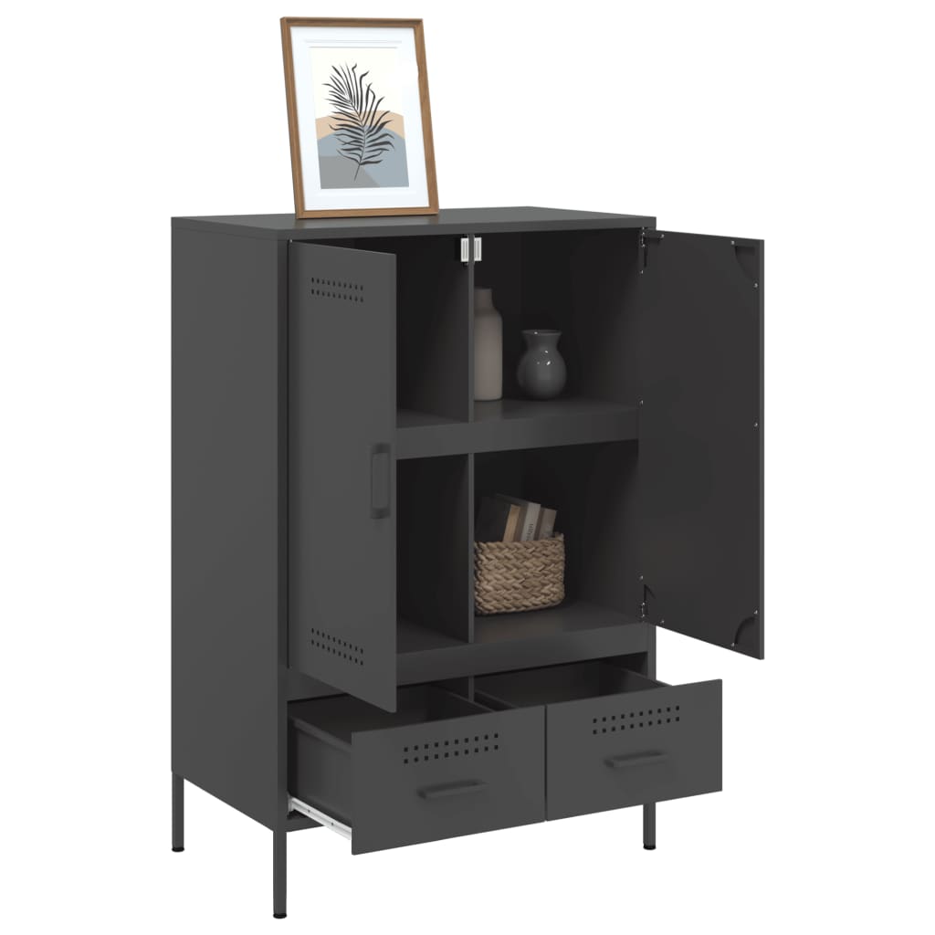 Skåp DIV. Svart 68x39x101,5 cm stål