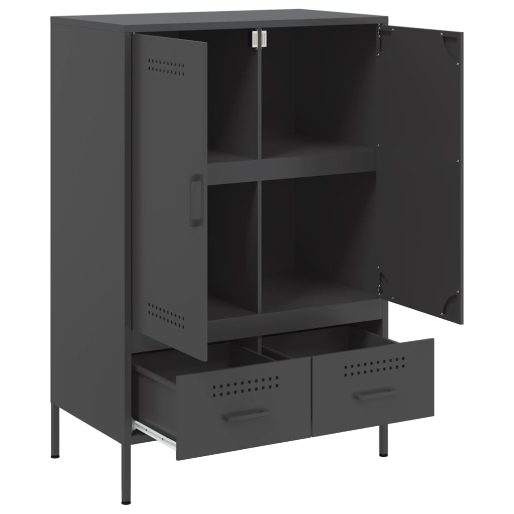 Skåp DIV. Svart 68x39x101,5 cm stål