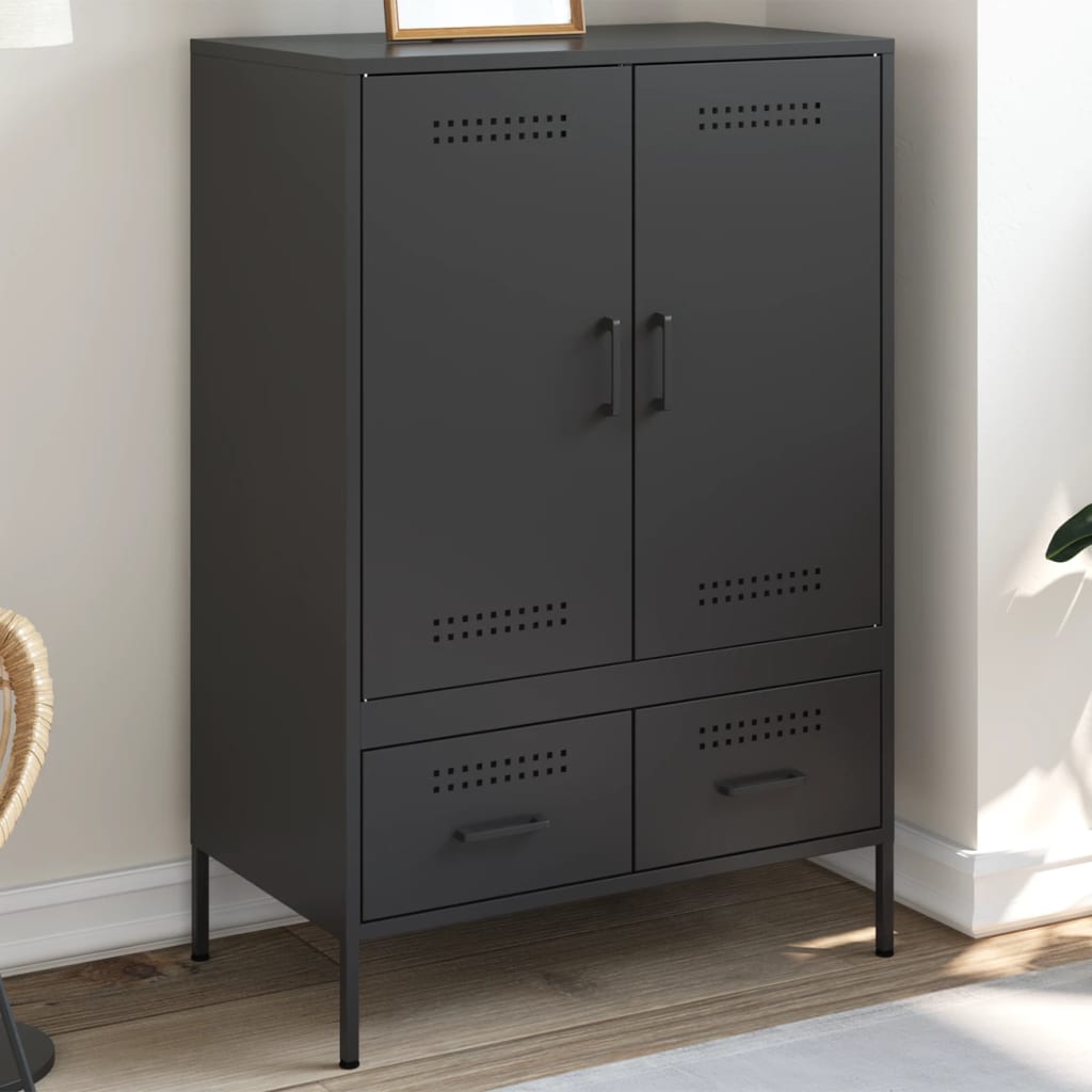 Skåp DIV. Svart 68x39x101,5 cm stål