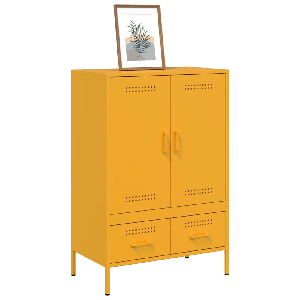 Skåp DIV. senapsgul 68x39x101,5 cm stål