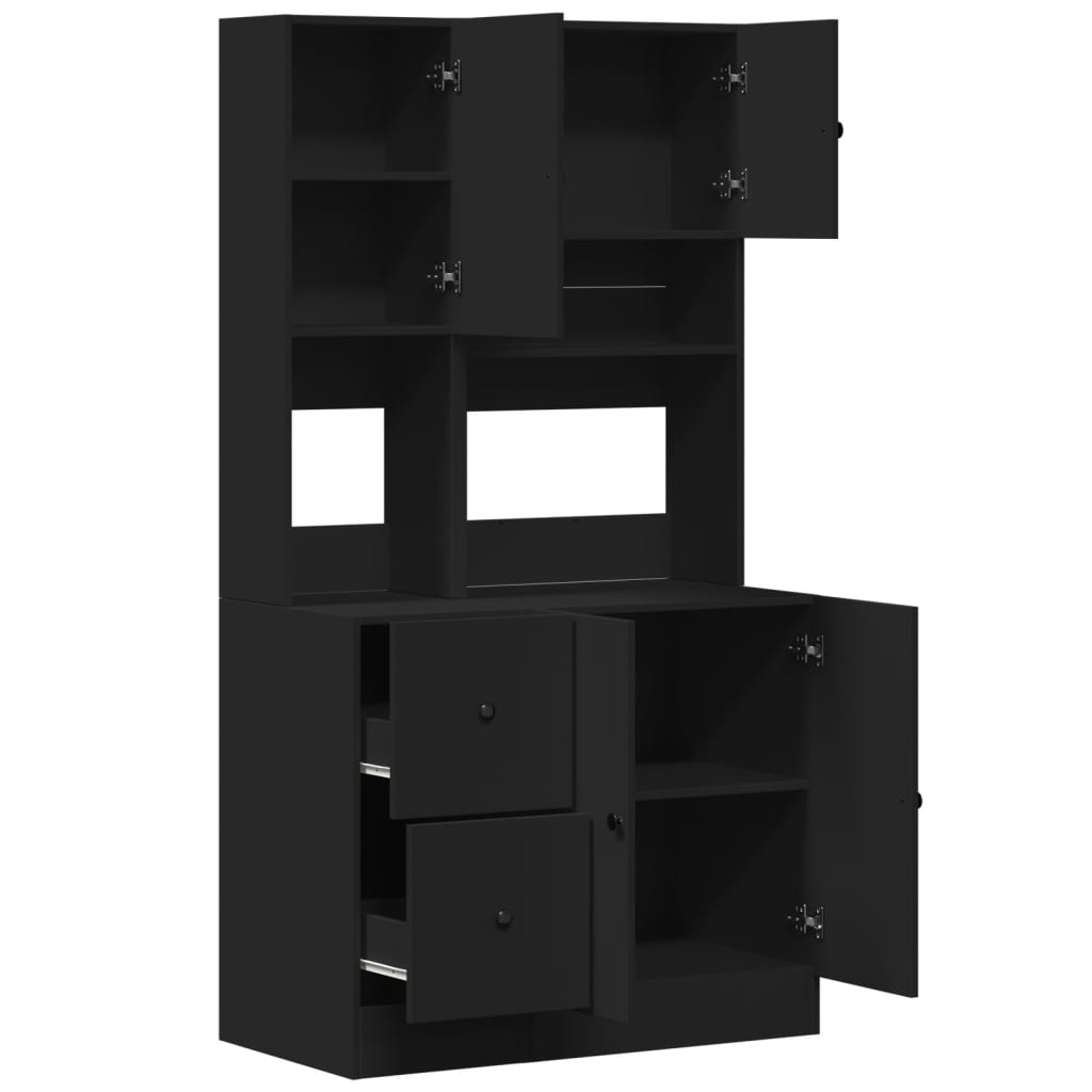 Köksinredning Köksskåp Svart 95x50x180 cm